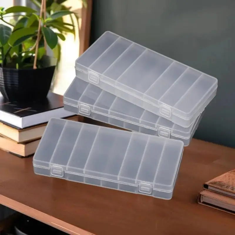 NEW 1/3/5Pcs Hard Container Holder Case 8 Slots Transparent Plastic Battery Storage Box For AAA/AA Battery Organizer Accessories