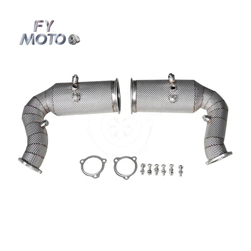For Por sche Cayenne with OPF 2.9T Catted Downpipe with Heat Shield