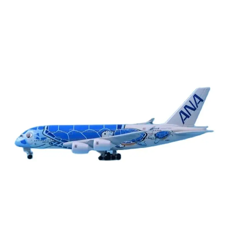 A380 ANA-Avión de Metal seturtle de 20cm, modelo de avión de juguete, aleación de Japón, Kit de avión de dibujos animados