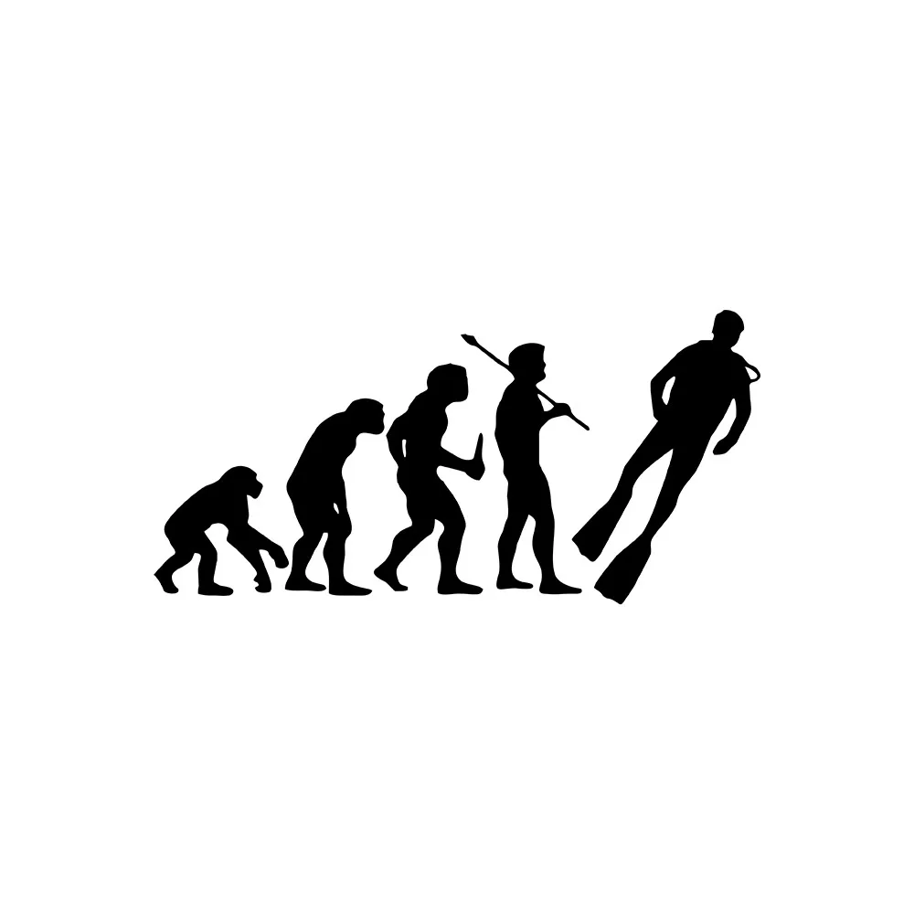 MIGNATIS - Evolution from Monkey to Diver Sticker Adhesive Sticker Mural Art Decal For Car Window Loptop Decoration Vinyl Sticke