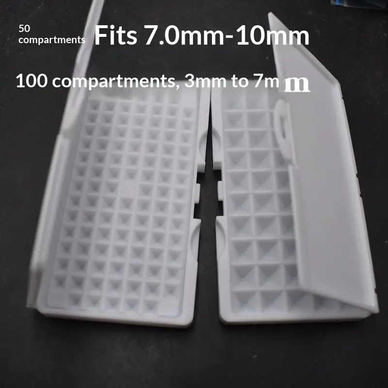 50/100Grid Rhinestones Jewelry Storage Box 3-10mm Gemstone Display Organizer Case For Store Gems Bare Stone Packaging Cover Tray