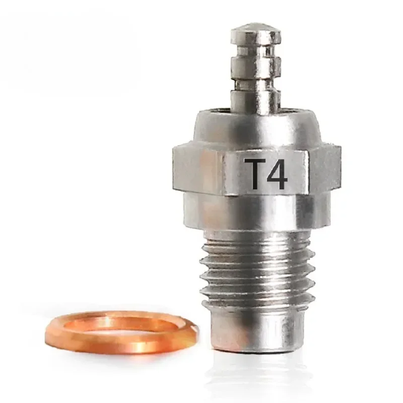Vela incandescente # Vela incandescente padrão t4, faísca média para quatro tempos toyan saabo nitro motor rc carro caminhão acessórios de reparo substituir