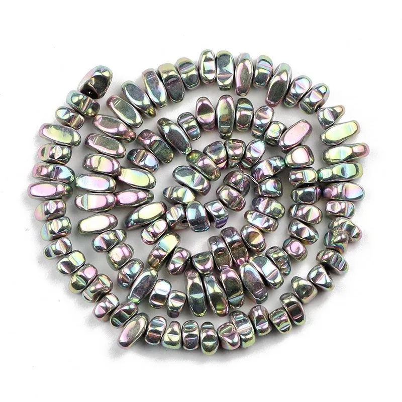 4–8 mm schwarze Gallensteine-förmige Perlen, plattiert, farbiges schwarzes Erz, verstreute Perlen, DIY-Armband, Halskette, Zubehör, Perlen im Großhandel – Detail 9