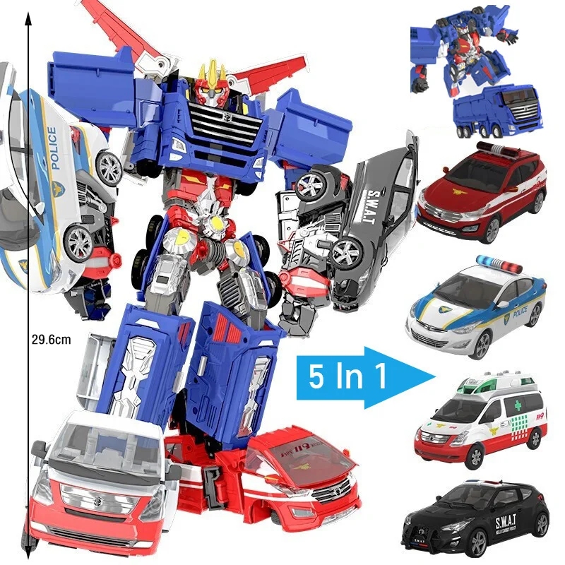 5 IN 1 Carbot Safari Saver Transformatie Robot naar Auto Speelgoed Actiefiguren Penta Storm Model Vervorming Auto Speelgoed Cadeau