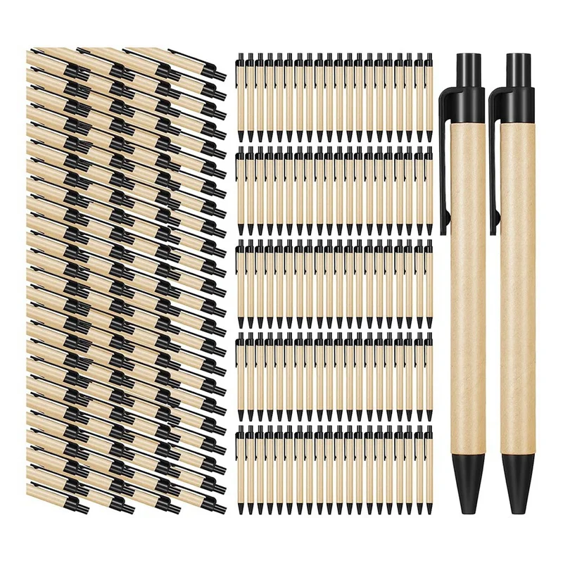 200 Piece Black Ballpoint Pens Medium Point Retractable Pens Ecofriendly Pens Bulk Office School