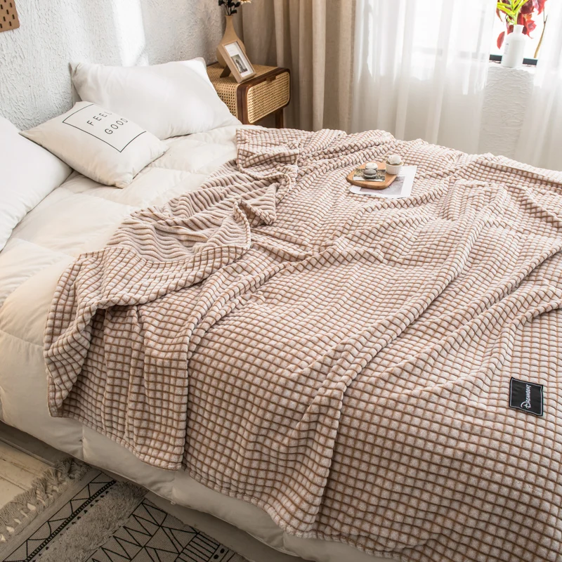 بطانية صوف الحليب الجديدة 2025، بطانية على الطراز الياباني، بطانية قيلولة، مكيف هواء من الفلانيل المرجاني، بطانية صغيرة #2