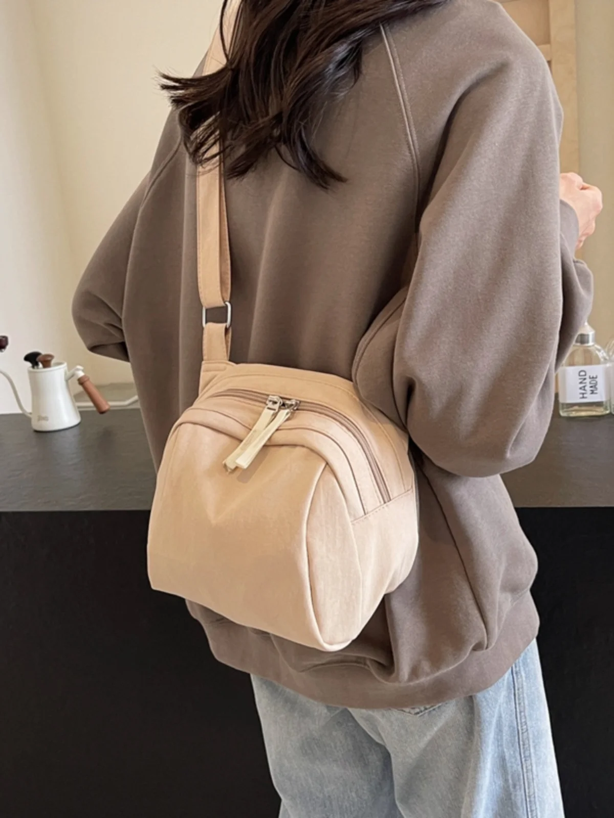 

Faionable Japanese Sle Canvas Bag Women's Crossbody oulder Bag ell ape Soft Handle Summer 2024 Casual Bag