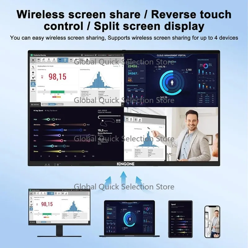 65 75 85 Inch 4K Touch LCD Interactive All In One Screen Digital Teaching Whiteboard Custom Available for Classroom Use