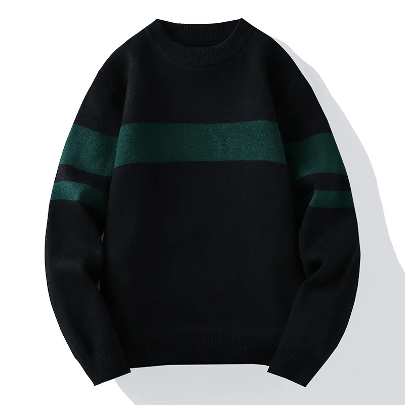 Top in maglia maglione thermos a righe coloranti a maniche lunghe stile girocollo autunno inverno