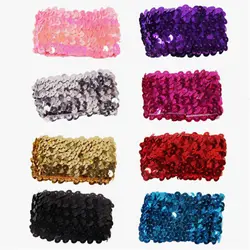 Women Bling Sequin Wristband Elastic Bracelet Stage Hand Wrist Strap Jewelry