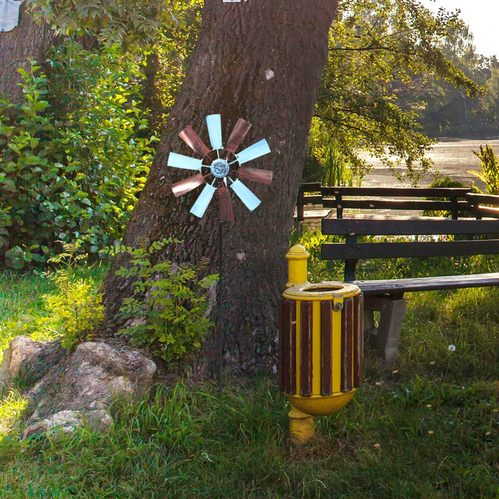 

Уличная большая садовая ветряная мельница, вращающийся цветной ветряной спиннер, украшение для газона, ветряной спиннер-мельница