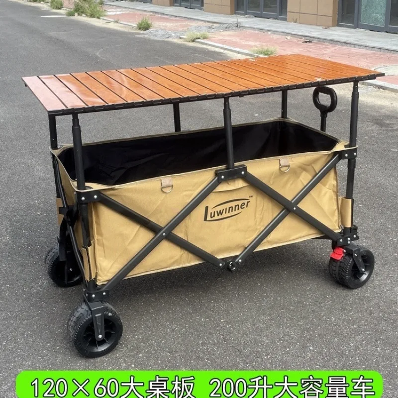 

Suitable forStall camping small pulling cart can be lifted and lowered outdoor camping cart folding and gathering camp cart hand