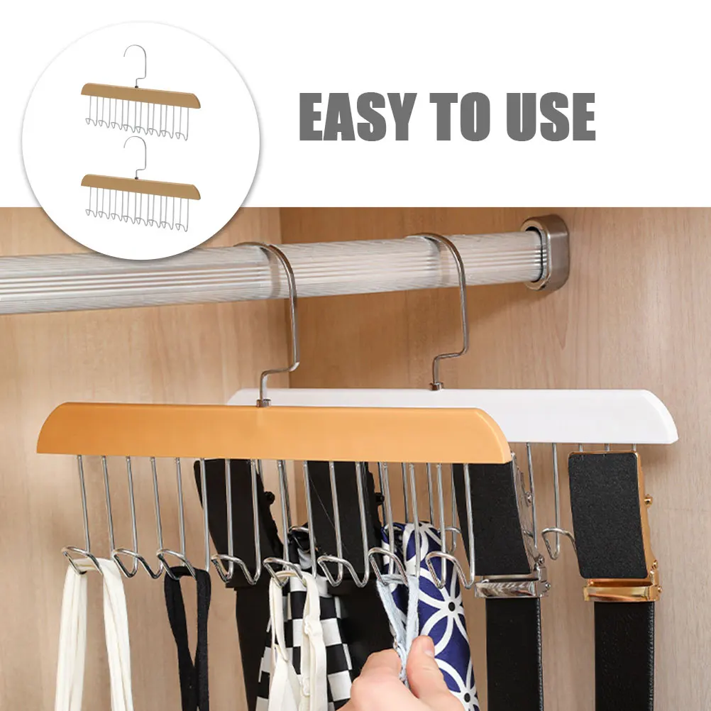 

2Pcs Plastic Closet Hanger Bra Holder Multi Hooks Handbag Organizer Clothes Storage Tank Tops Underwear Organizer Rack