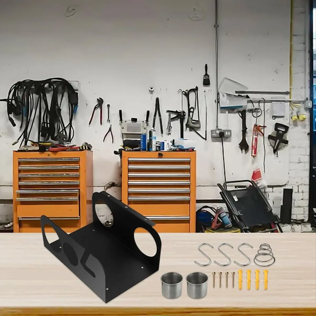 حامل آلة الشحوم، رف تخزين أدوات التثبيت على الحائط، مناسب للمصانع وورش العمل والمحلات التجارية ورفوف تخزين المرآب #3