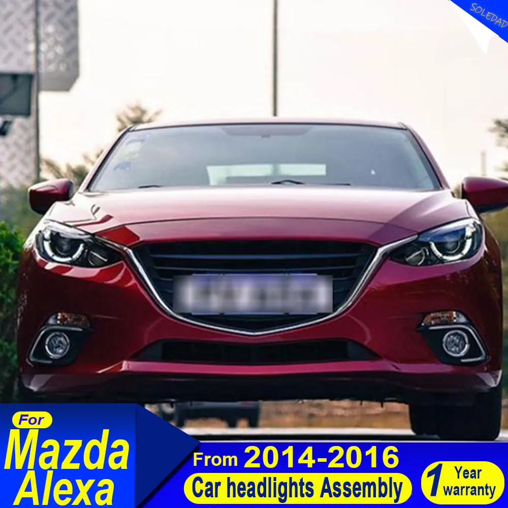 For Mazda 3 Alexa 2014 2015 2016 2017 2018 2019 full LED Headlamp Assembly Upgrade High Configure Projector Lens Car Headlights