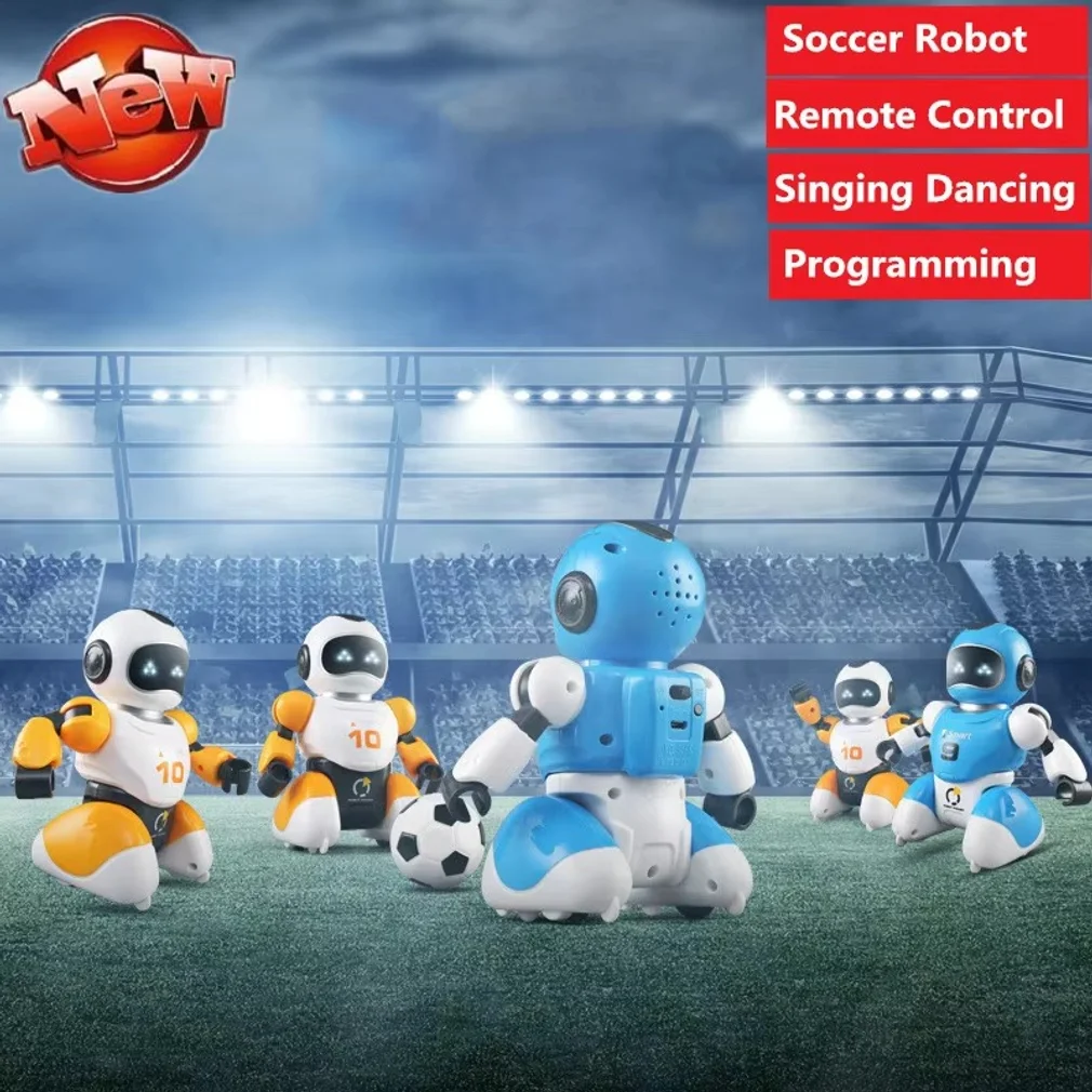 1set 2pcs Robot RC Soccer Robot Electric Dancing Football Simulation Robots Programable Educational Play Game