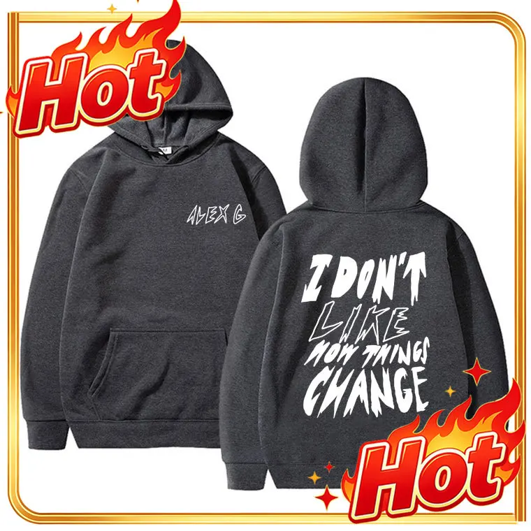 Sudadera con capucha estampada de Singer Alex G Trick Change para hombre y mujer, de talla grande, estilo vintage, chándal con capucha, sudadera de algodón con forro polar, informal.
