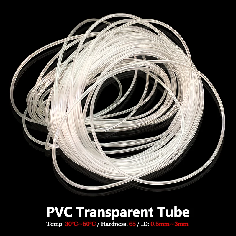 

Прозрачный капиллярный шланг из ПВХ, высококачественная водопроводная трубка с защитой от изгиба ID0,5/0,8/1/2/3/3,5 мм, пластиковая гибкая трубка с защитой от разрыва