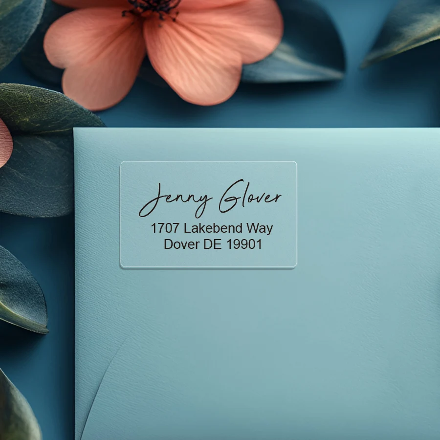 ملصقات بريدية مقاومة للماء مطبوعة حسب الطلب - ملصقات عناوين ذاتية اللصق متينة للدعوات والبريد الاستخدام وبطاقات المعايدة