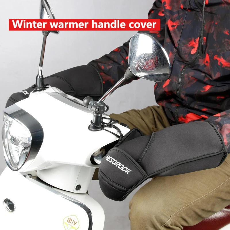 Winter Motorcycle Windproof Handlebar Cover Outdoor Waterproof Coldproof  Handlebar Ridingequipment Warm and Plush Gloves