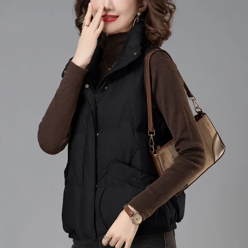 

Women's Down Cotton Vest Short Outerwear 2025 Autumn Winter Fashion Loose Versatile Jacket Vest Combo