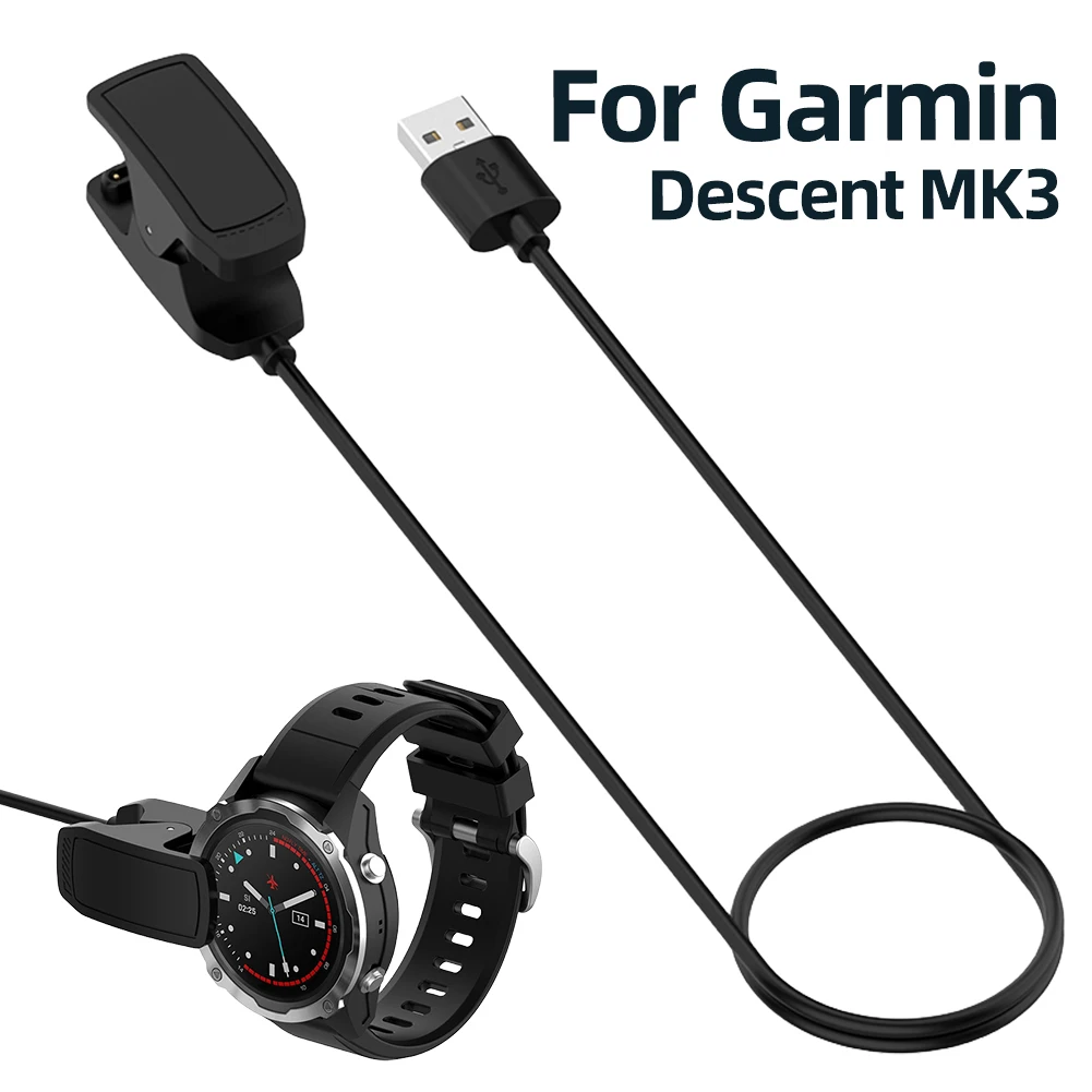 USB Charging Cable Charger Dock Station Clip Cradle 1M Power Charge Wire Smartwatch Charger Cord for Garmin Descent MK3 MK3i