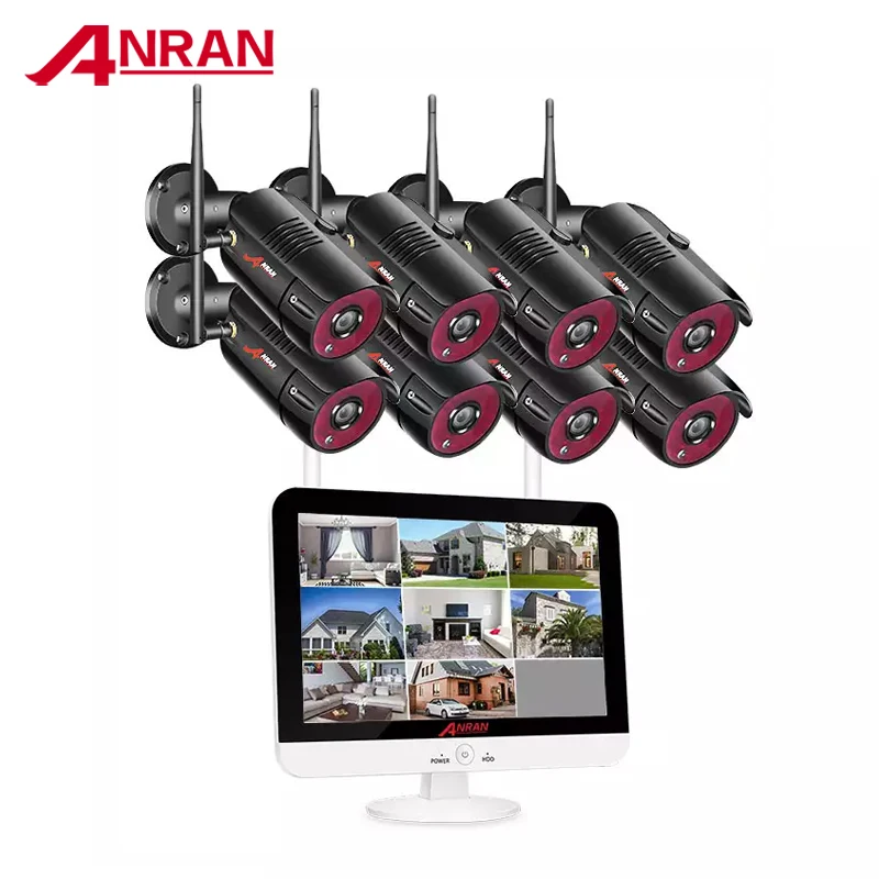 

ANRAN 8CH 1920P Wifi CCTV 12.5INCH NVR Kit 8PCS 5MP Home Outdoor Waterproof Security Camera CCTV system