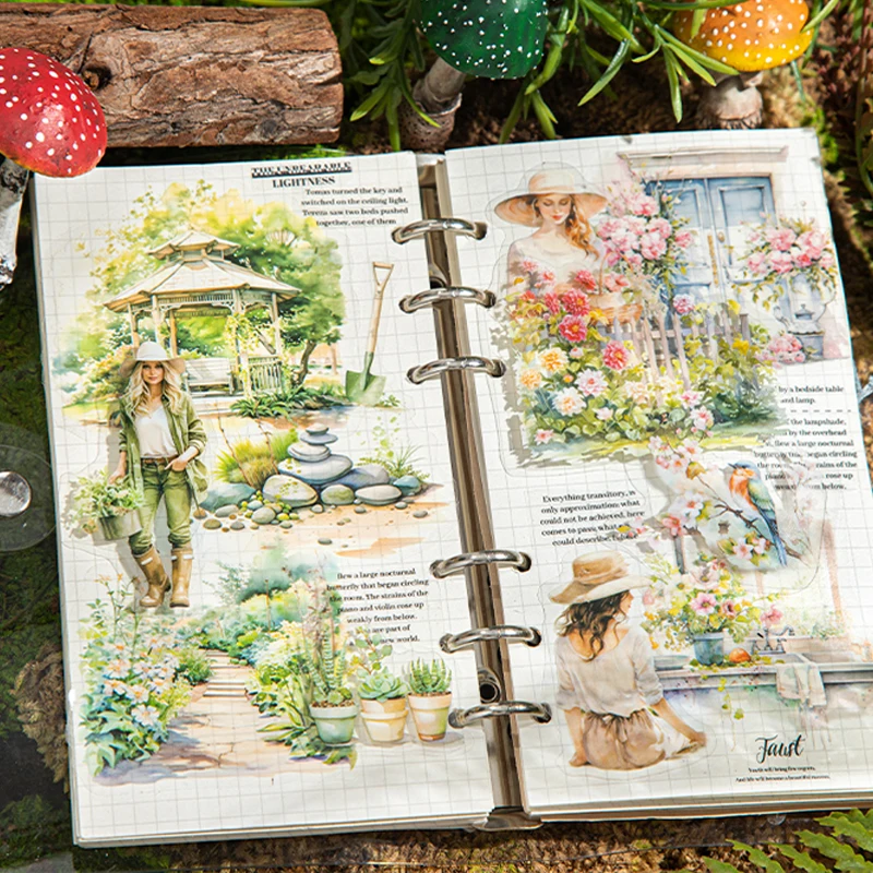 Sticker Pack 20sheets/bag Spring Garden Landscaping Stickers Handbook Stationery DIY Scrapbooking  Phone Case Journal Decoration