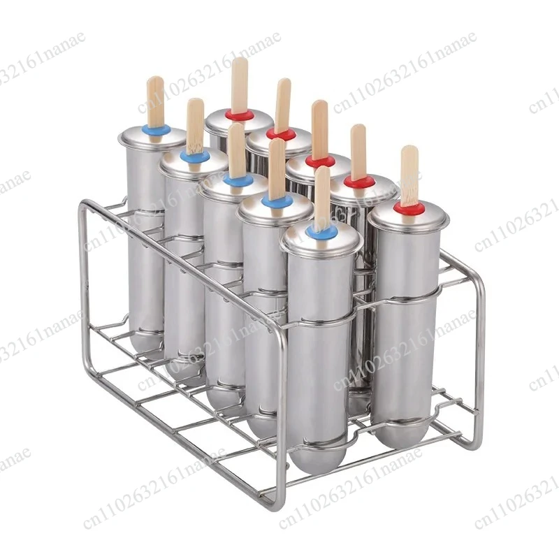 DIY Stainless Steel Ice Pop Mold Creative Fruit 10 Grid Ice Cream Maker Cube Mold