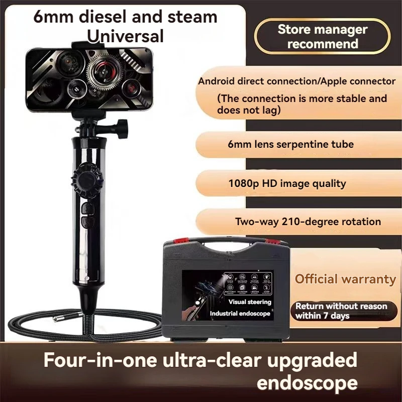 

8/6mm 360 degree rotating endoscope for car maintenance 1080p HD camera to see inside of car cylinder rotation for ios android