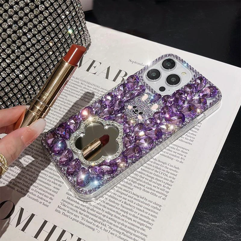 Rhinestone Case for Samsung Galaxy S24 S23 S22 S21 S20 Ultra Plus FE Case Diamond Phone Cover Sunjolly for Galaxy S24 Ultra Case