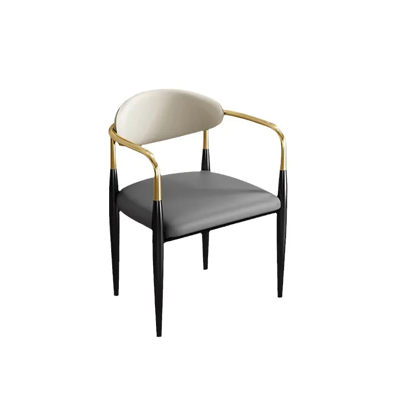 

Легкий роскошный современный бытовой маленький квартирный мягкий кожаный обеденный чайный столик, стул, спинка стола, металл