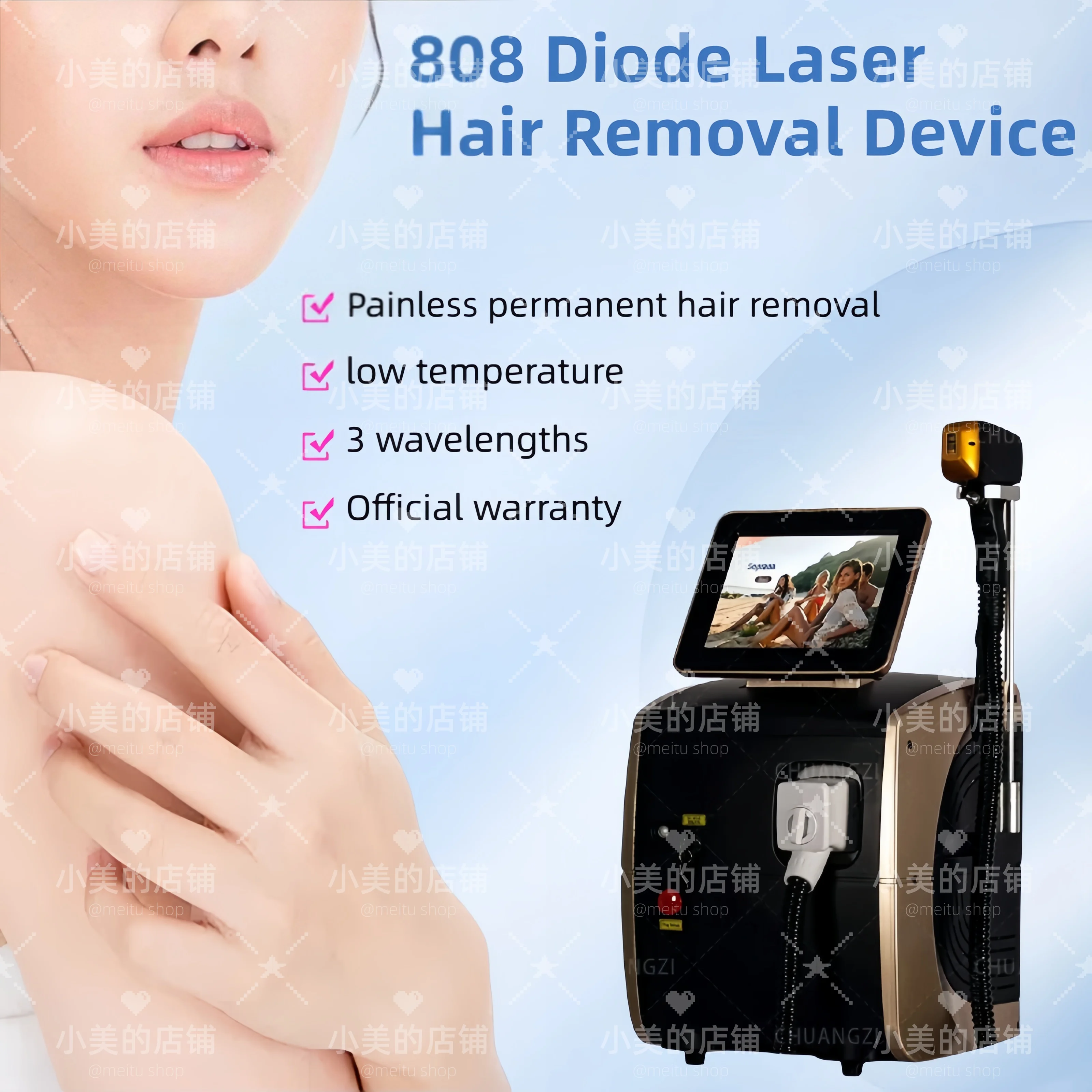 Best Depilator New Ice Platinum Cooling System Skin Care 808nm 755 Diode Laser Hair Removal Machine 3-Wavelength