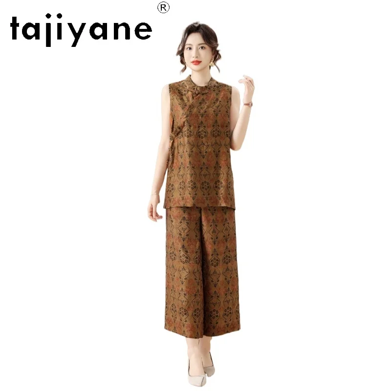 TAJIYANE 100% Mulberry Silk Vest Women Xiangyun Sha Sleeveless Summer Tops New Chinese Style Tanks Top 2026 Woman Clothes одежда