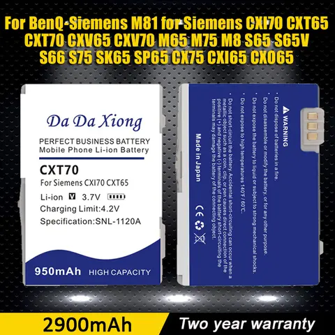 CX65,M65,S65 950mAh Replacement Battery for Siemens CXI70,CXT65,CXT70,CXV65,CXV70,M65,M75,M8,S65,S65V,S66,S75,SK65,SP65