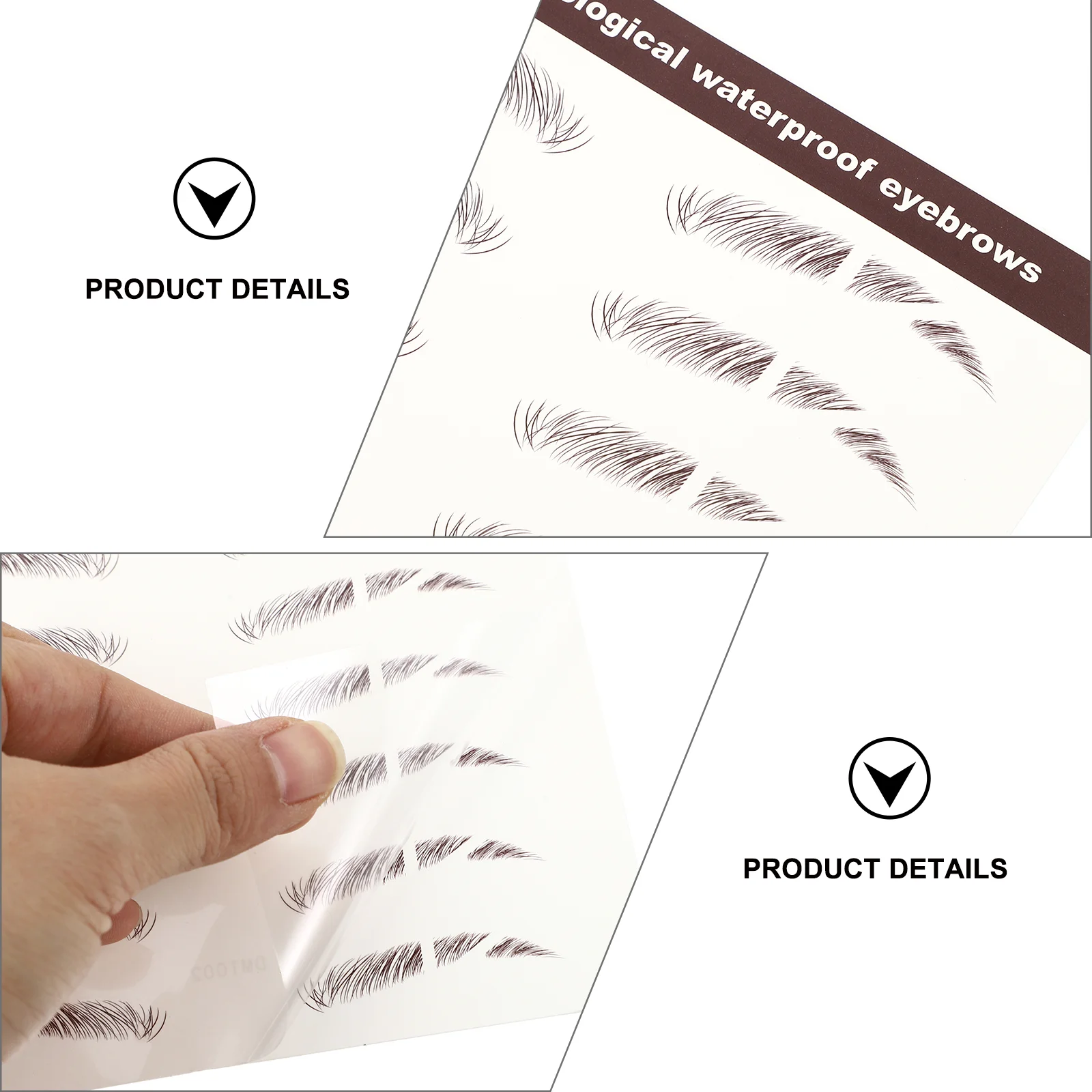 6 uds pegatinas para cejas tinte Fondant cejas maquillaje pigmento tinte Kit lápiz 3d uñas tatuajes artificiales transferencia