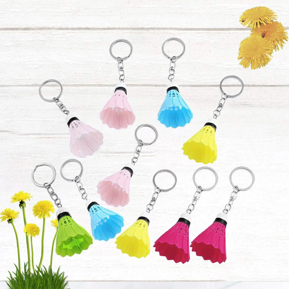 48Pcs Badminton Key Ring Keychain Mini Miniature Souvenirs Pendant Shuttlecock Chain Keyring Creative Game Gift Keychains Gifts