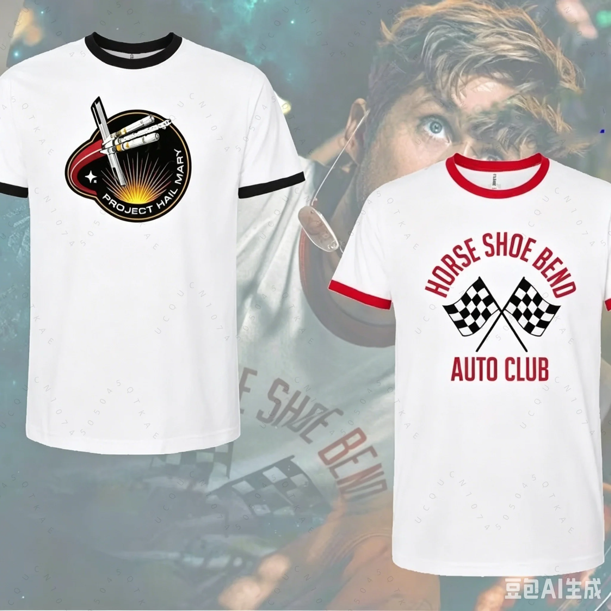Image of Project Hail Mary Shirt Ringer Tee Mission Patch Hot Ringer Tee Ryan Gosling Wear Ringer Fans T-Shirt Damen Herren Strand T-Shirts
