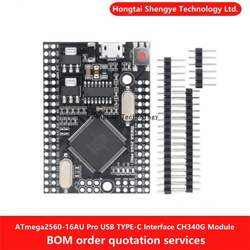 Hongtai Tech Mega2560 Pro ATmega2560-16AU USB TYPE-C Interface CH340G Smart Electronics DIY Development Board For Arduino Module