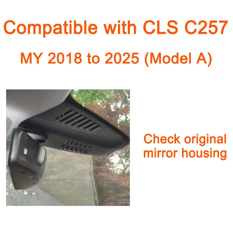 GRECOREAL 4K Dash Cam Voor en Achter 2160P WiFi Auto Dual Dashcam APP Controle Plug Play Compatibel met Mercedes Benz CLS C257 - afbeelding 1
