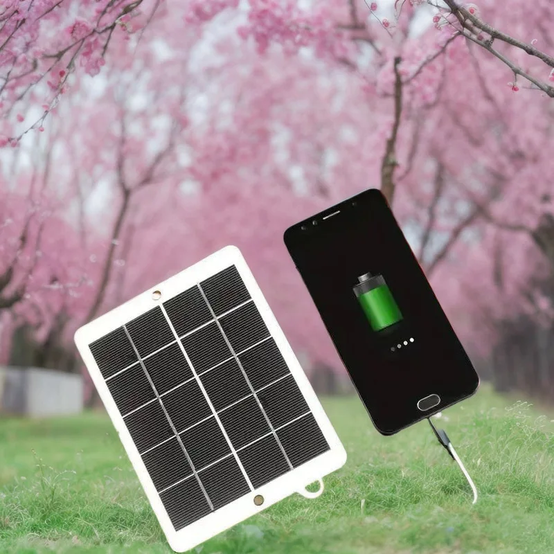3W Monocrystalline Silicon Solar Power Panel Mobile Phone Monitoring Charging Treasure Travel Outdoor Power Portable