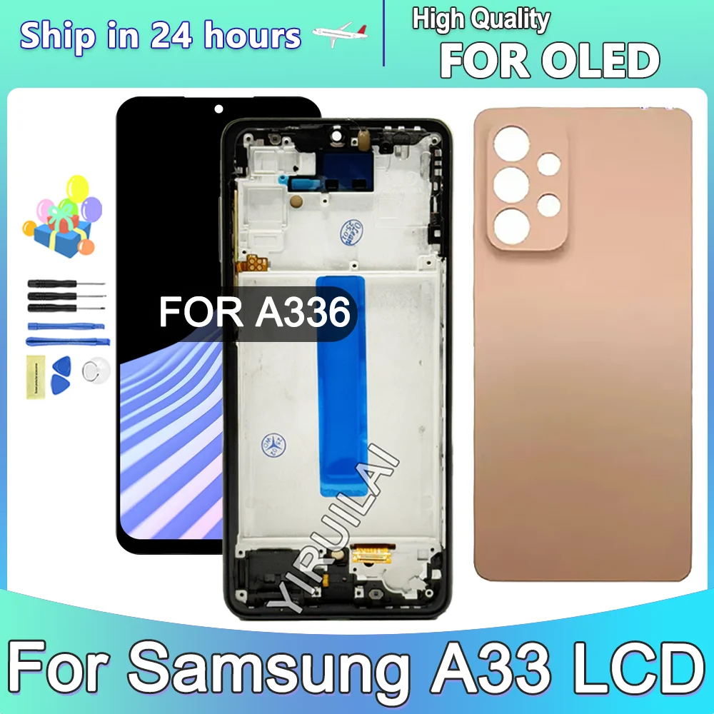 

OLED For Samsung A33 5G LCD Display Touch Screen Digitizer For Samsung A336 A336B A336E LCD Display With Frame Department