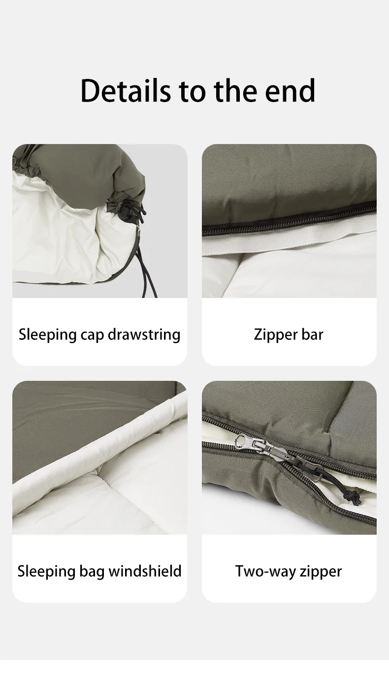 Naturehike 2026 Neuer Schlafsack mit Kapuze, Verbindbar, Doppelt Großer, Waschbarer Outdoor-Camping-Schlafsack – Detail 12