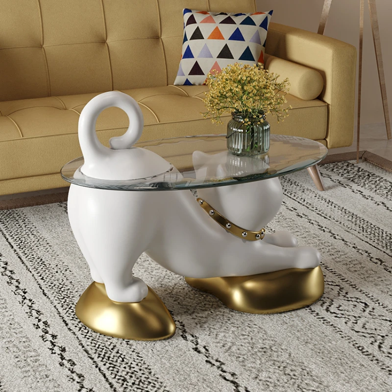 Designer Lazy Cat Coffee Table Sofa Side Table Creative Living Room Furniture Large Size Home Decoration