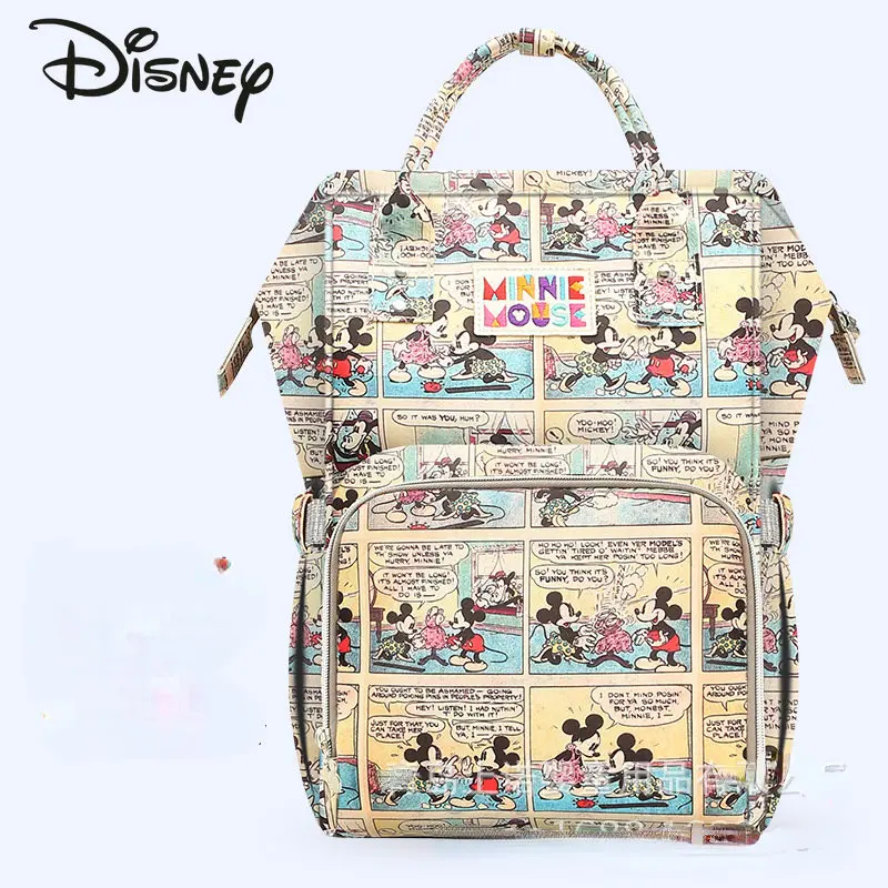 Disney's New Mommy Bag Fashionable High Quality Large Capacity Baby Outgoing Backpack Multi Functional Parent Child Backpack