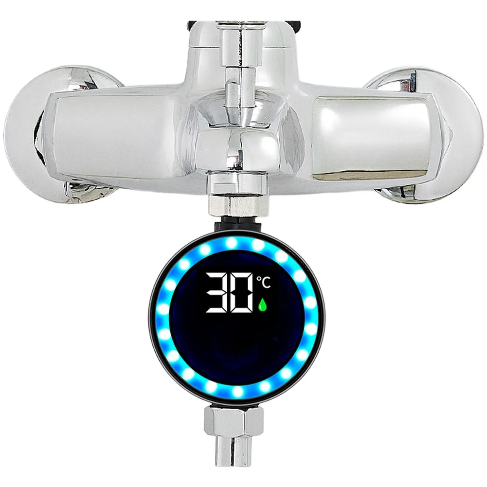 Color Changing Thermometer Home Shower Thermometer Easy Installation Intelligent Temperature Display 69 X 93mm