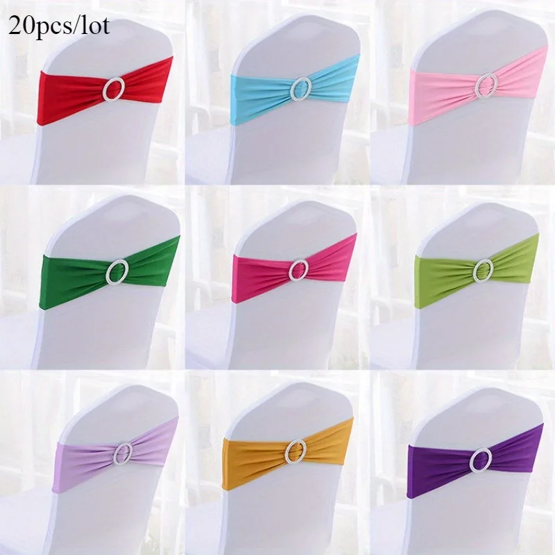 Set of 20 Elastic Sashes for Chairs / Stretch Bows for Decorating Chairs at Weddings And Banquets / Excludes White Chair Covers