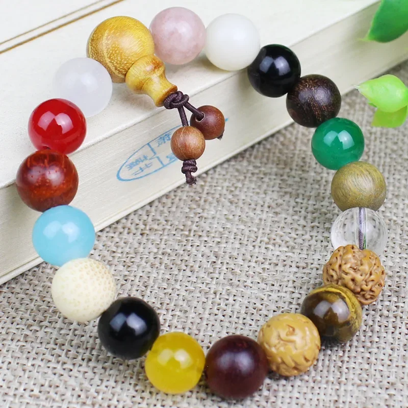 Natural 18 Bodhi Seed Bracelet Bangles Buddha Charm Bracelet Tibet Buddhist Prayer Wood Beads Good Luck Bracelet Lingyin