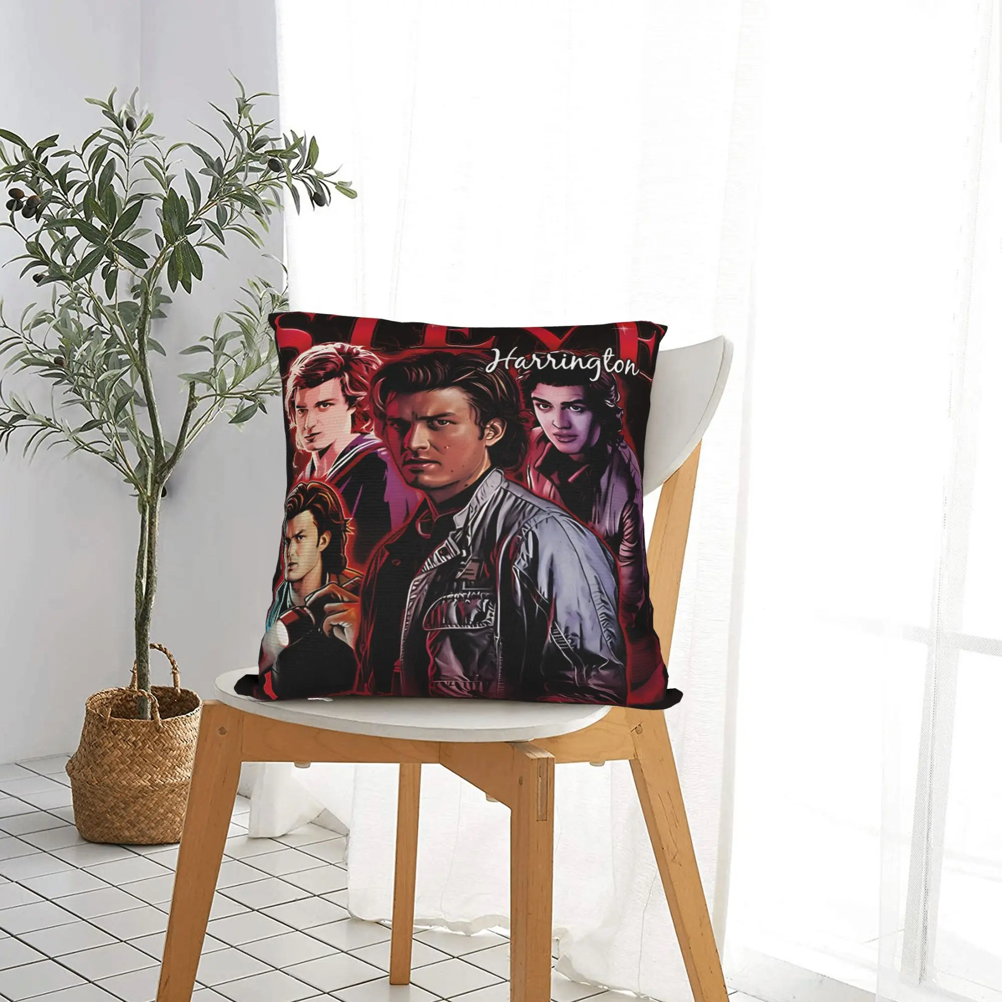 Steve Harrington Horror Series Charakter-Kissenbezug, weicher Kissenbezug, Retro, trendige Kissenbezüge für Wohnzimmer, Sofa