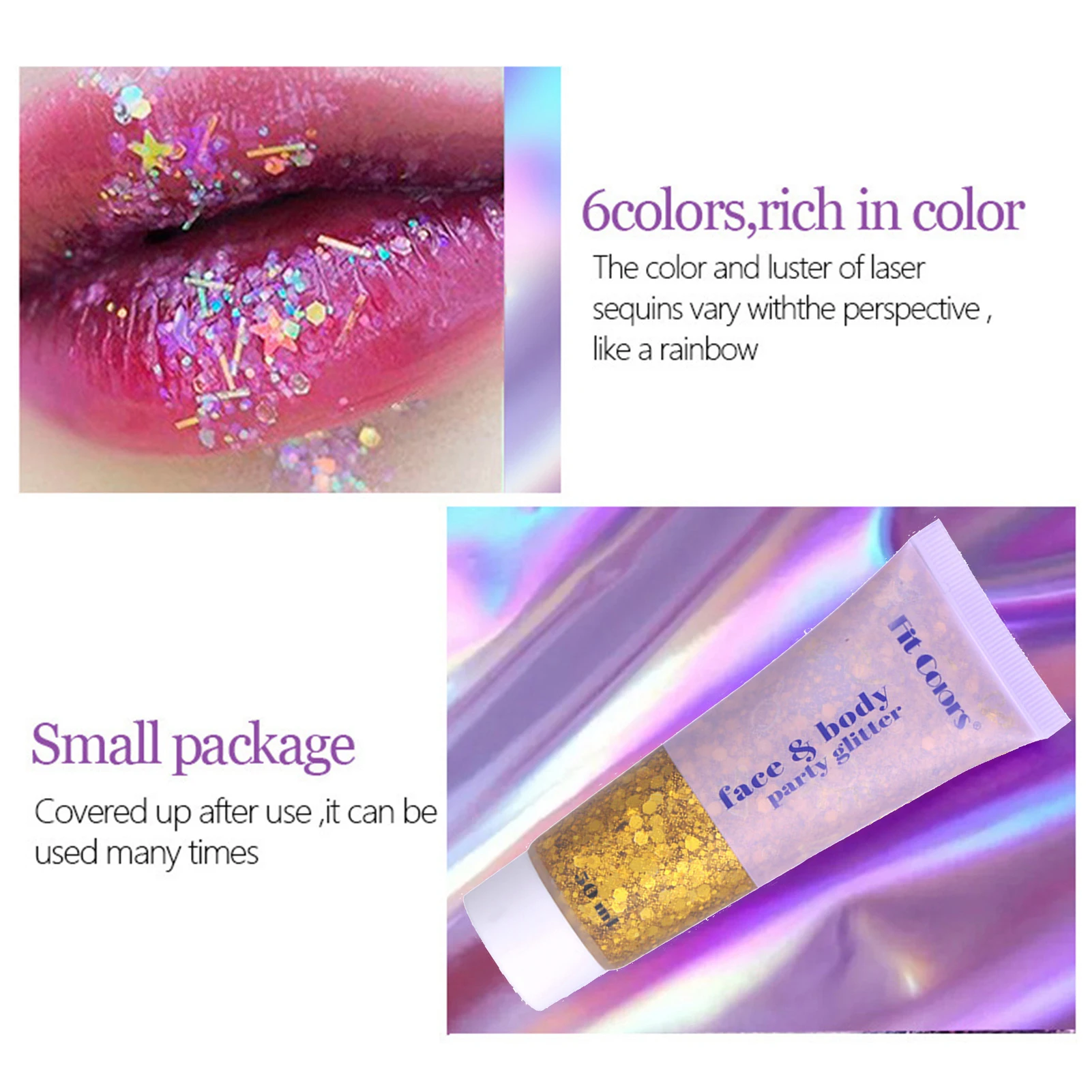 เบสท์ยูตี้ 50 มล. กลิตเตอร์สำหรับหน้าและผิวกาย แต่งตา แต่งหน้าสำหรับงานปาร์ตี้ ให้ความเปล่งประกาย โดดเด่น ฉ่ำวาว สำหรับการแสดงบนเวที